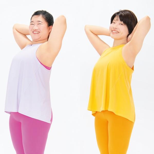 立ってラクにできる腹筋トレ「逆腹筋」で目指せ美ウエスト！ ガンバレルーヤが挑戦